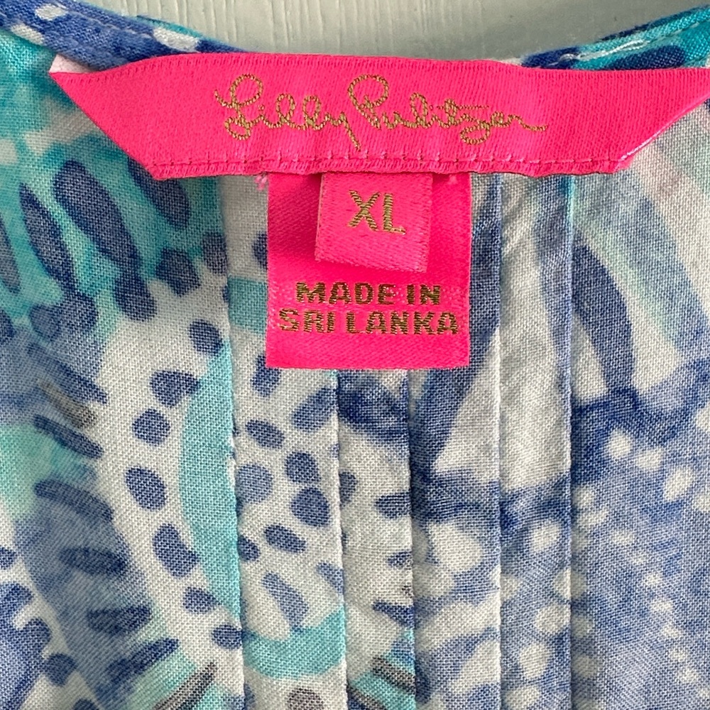 Lilly Pulitzer Hollie Tunic Dress EUC Breakwater Tint Party Wave XL - Picture 9 of 14